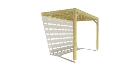 Pergola bois - 4m x 2m - adossée - sens profondeur - platelage bois - livraison comprise