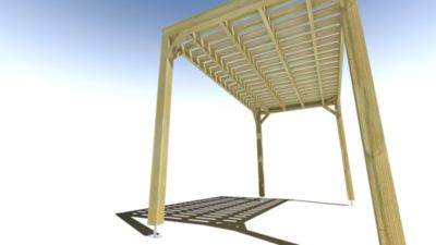 Pergola bois - 4m x 2m - indépendante - sens largeur - platelage bois - livraison comprise