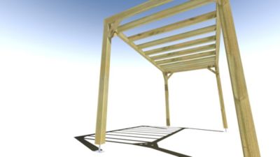 Pergola bois - 4m x 2m - indépendante - sens profondeur - livraison comprise