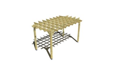 Pergola bois - 4m x 2m - indépendante - style retro - livraison comprise