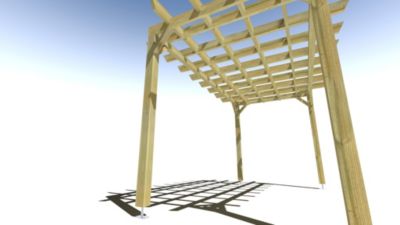 Pergola bois - 4m x 2m - indépendante - style retro - livraison comprise