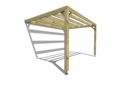 Pergola bois - 4m x 3m - adossée - sens largeur - livraison comprise
