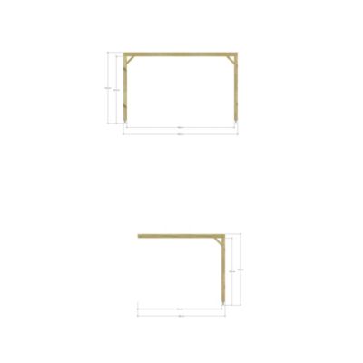 Pergola bois - 4m x 3m - adossée - sens largeur - livraison comprise