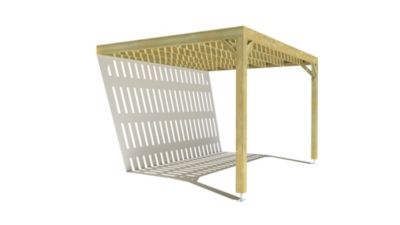 Pergola bois - 4m x 3m - adossée - sens largeur - platelage bois - livraison comprise