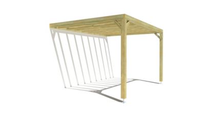 Pergola bois - 4m x 3m - adossée - sens profondeur - livraison comprise