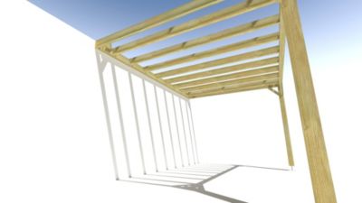 Pergola bois - 4m x 3m - adossée - sens profondeur - livraison comprise