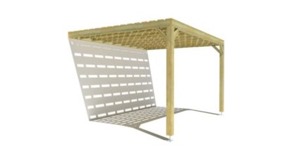 Pergola bois - 4m x 3m - adossée - sens profondeur - platelage bois - livraison comprise