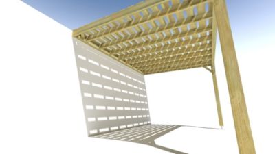 Pergola bois - 4m x 3m - adossée - sens profondeur - platelage bois - livraison comprise