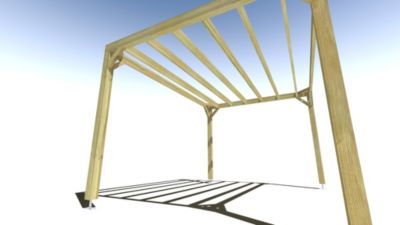 Pergola bois - 4m x 3m - indépendante - sens largeur - livraison comprise