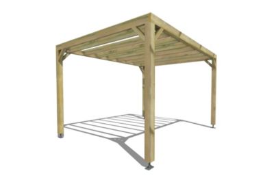 Pergola bois - 4m x 3m - indépendante - sens profondeur - livraison comprise