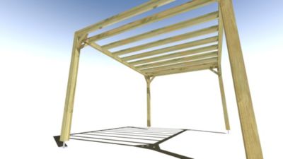 Pergola bois - 4m x 3m - indépendante - sens profondeur - livraison comprise