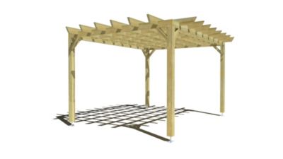 Pergola bois - 4m x 3m - indépendante - style retro - livraison comprise