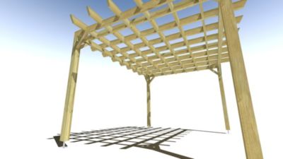 Pergola bois - 4m x 3m - indépendante - style retro - livraison comprise