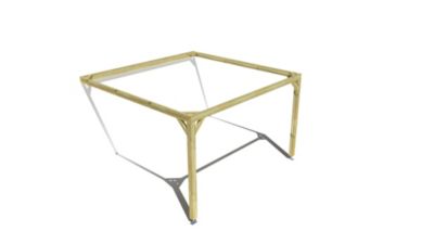 Pergola bois - 4m x 4m - adossée - cadre simple - livraison comprise