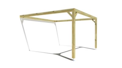 Pergola bois - 4m x 4m - adossée - cadre simple - livraison comprise