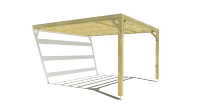 Pergola bois - 4m x 4m - adossée - sens largeur - livraison comprise