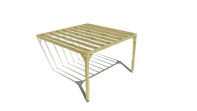 Pergola bois - 4m x 4m - adossée - sens profondeur - livraison comprise