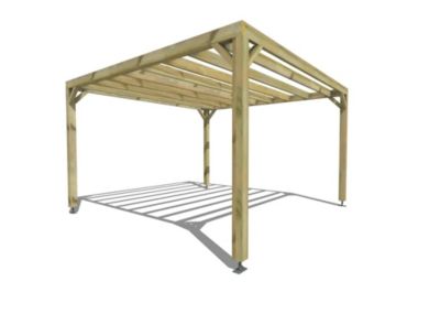 Pergola bois - 4m x 4m - indépendante - sens largeur - livraison comprise