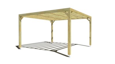 Pergola bois - 4m x 4m - indépendante - sens largeur - livraison comprise