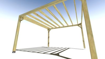 Pergola bois - 4m x 4m - indépendante - sens largeur - livraison comprise