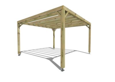 Pergola bois - 4m x 4m - indépendante - sens profondeur - livraison comprise