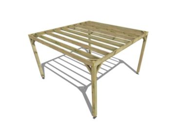 Pergola bois - 4m x 4m - indépendante - sens profondeur - livraison comprise