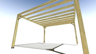 Pergola bois - 4m x 4m - indépendante - sens profondeur - livraison comprise