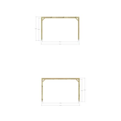 Pergola bois - 4m x 4m - indépendante - sens profondeur - livraison comprise