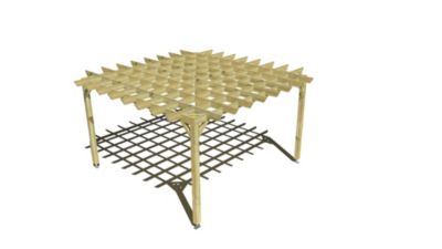 Pergola bois - 4m x 4m - indépendante - style retro - livraison comprise