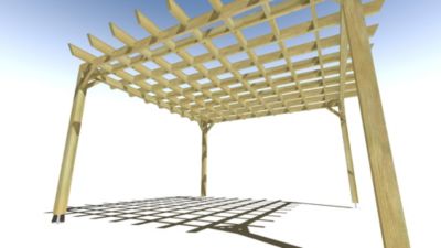 Pergola bois - 4m x 4m - indépendante - style retro - livraison comprise