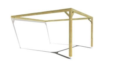 Pergola bois - 4m x 5m - adossée - cadre simple - livraison comprise