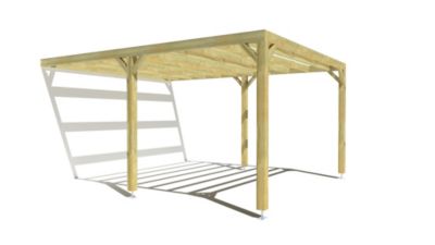 Pergola bois - 4m x 5m - adossée - sens largeur - livraison comprise