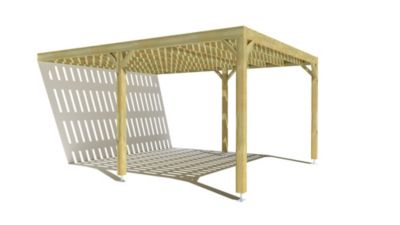 Pergola bois - 4m x 5m - adossée - sens largeur - platelage bois - livraison comprise