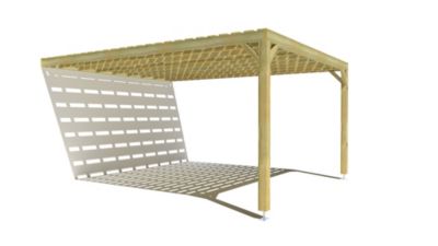 Pergola bois - 4m x 5m - adossée - sens profondeur - platelage bois - livraison comprise