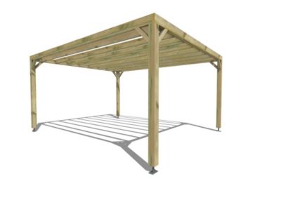 Pergola bois - 4m x 5m - indépendante - sens profondeur - livraison comprise