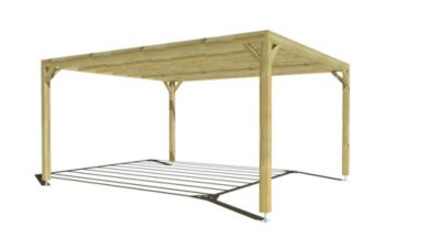 Pergola bois - 4m x 5m - indépendante - sens profondeur - livraison comprise