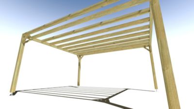 Pergola bois - 4m x 5m - indépendante - sens profondeur - livraison comprise