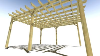 Pergola bois - 4m x 5m - indépendante - style retro - livraison comprise