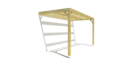 Pergola bois - 5m x 2m - adossée - sens largeur - livraison comprise