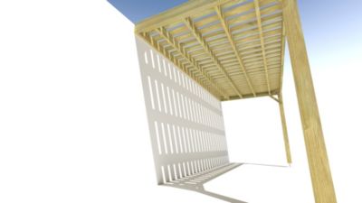 Pergola bois - 5m x 2m - adossée - sens largeur - platelage bois - livraison comprise