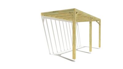 Pergola bois - 5m x 2m - adossée - sens profondeur - livraison comprise