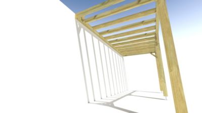 Pergola bois - 5m x 2m - adossée - sens profondeur - livraison comprise