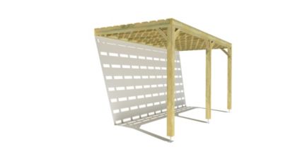 Pergola bois - 5m x 2m - adossée - sens profondeur - platelage bois - livraison comprise