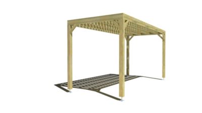 Pergola bois - 5m x 2m - indépendante - sens largeur - platelage bois - livraison comprise