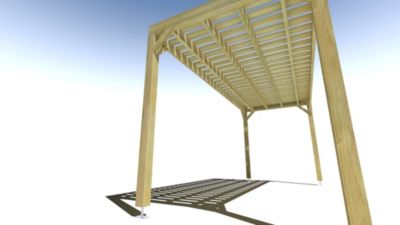 Pergola bois - 5m x 2m - indépendante - sens largeur - platelage bois - livraison comprise