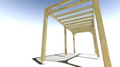 Pergola bois - 5m x 2m - indépendante - sens profondeur - livraison comprise