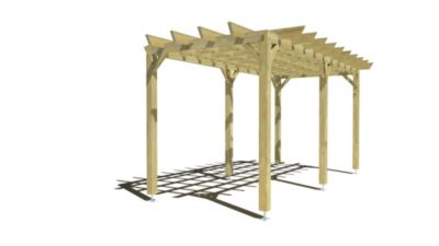 Pergola bois - 5m x 2m - indépendante - style retro - livraison comprise