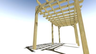 Pergola bois - 5m x 2m - indépendante - style retro - livraison comprise