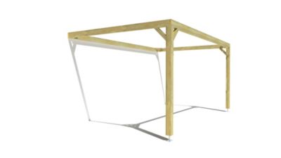 Pergola bois - 5m x 3m - adossée - cadre simple - livraison comprise