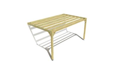 Pergola bois - 5m x 3m - adossée - sens largeur - livraison comprise